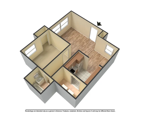 an overhead view of a floor plan of a small house