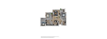 A diagram of a house layout with rooms labeled.