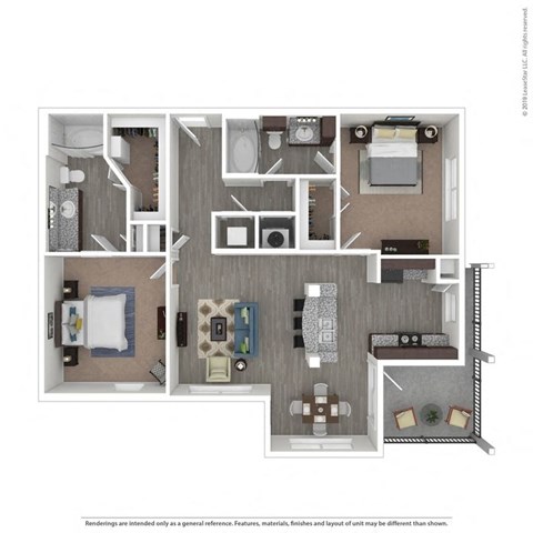 a floor plan of a bedroom apartment