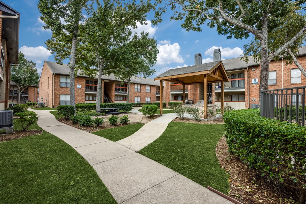 our apartments at the district feature a spacious courtyard and walkways