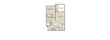 1 Bedroom/1 Bathroom Floor Plan