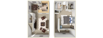 a floor plan of a two story apartment