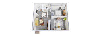 a floor plan of a 1 bedroom apartment