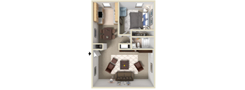 a floor plan of a studio apartment