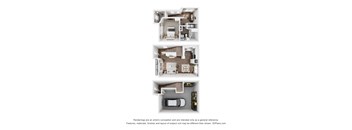 Three different floor plans of a house are shown.