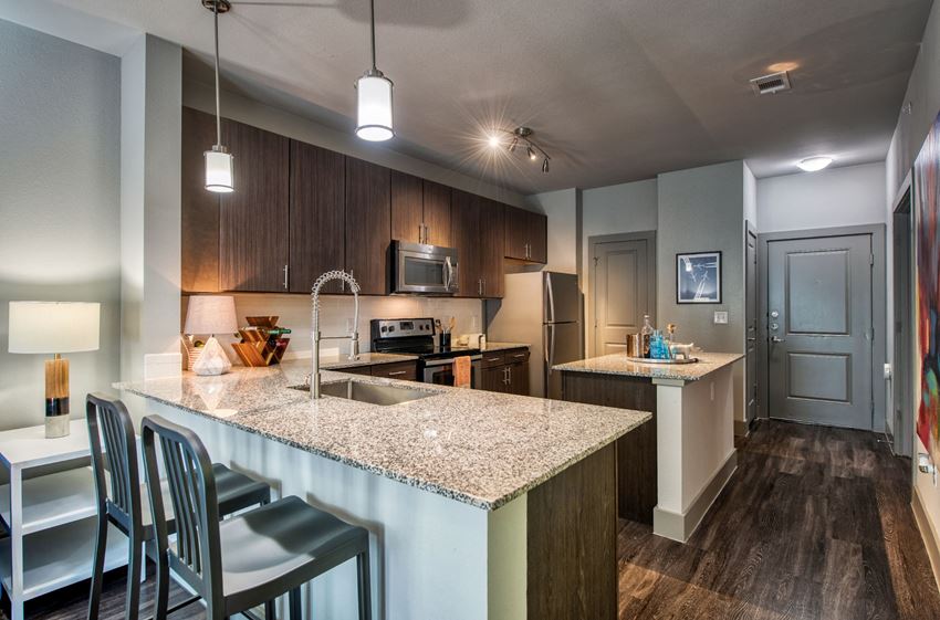 Granite Countertops with Undermount Sink in uptown dallas apartments