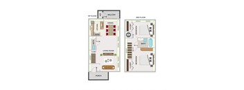 a diagram of a living room with different floor plans
