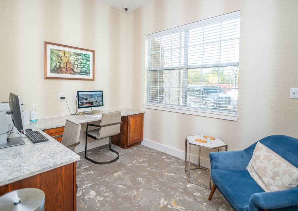 Clubhouse office with computers