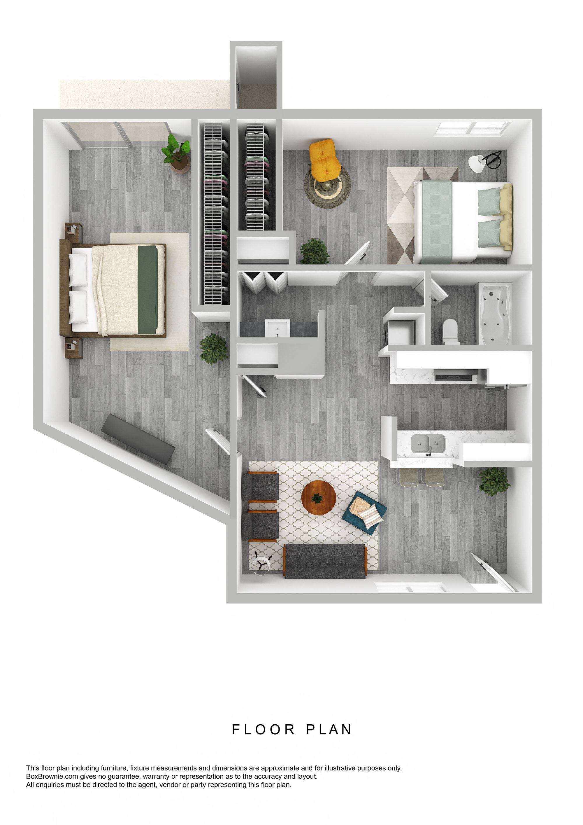 a floor plan of a 1 bedroom floor plan