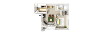 1 Bedroom/1 Bathroom Floor Plan