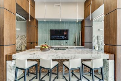 big kitchen island in clubhouse