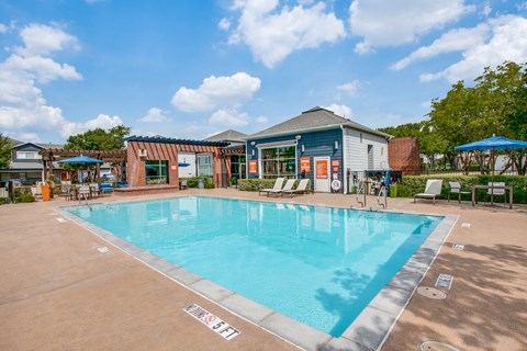the swimming pool at our apartments