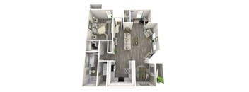 our apartments have a spacious living room with a fireplace