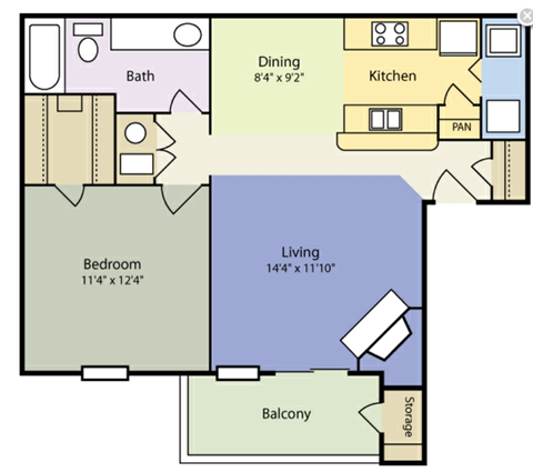 a floor plan of a two story house with a kitchen and a living room