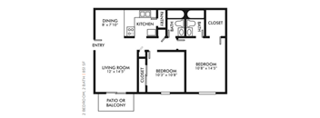 a floor plan of a house with a bedroom and a living room and a kitchen