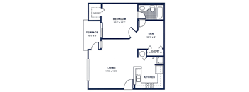 a floor plan of a house with a bedroom and a living room