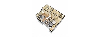 an illustration of a 3d floor plan of a home