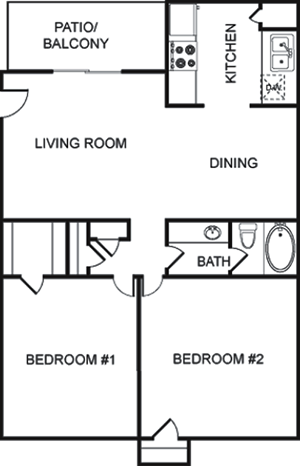 a floor plan of a house with a bedroom and a living room