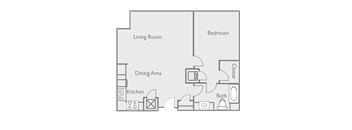 a floor plan of a bedroom apartment