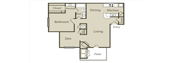 a floor plan of a two bedroom apartment with a den and bathroom
