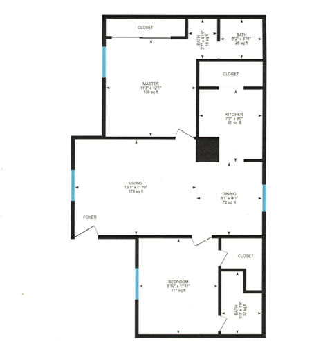 a floor plan of a home with two floors and a staircase