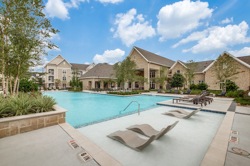 take a dip in the resort style pool at villas at houston levee west apartments