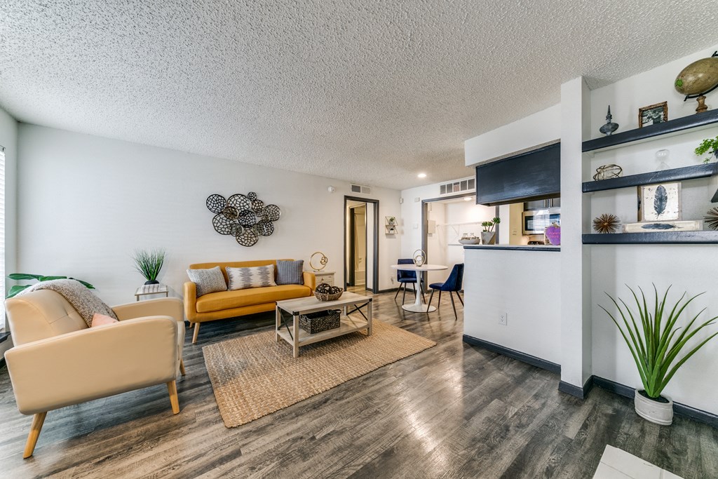 a living room with a couch and a table