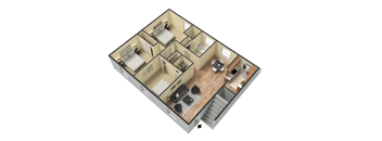 a floor plan of a small apartment with a bedroom and a living room