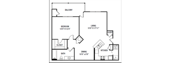 a floor plan of a bedroom apartment