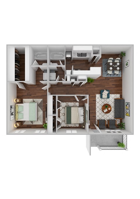 a 1 bedroom floor plan with a bathroom and a living room