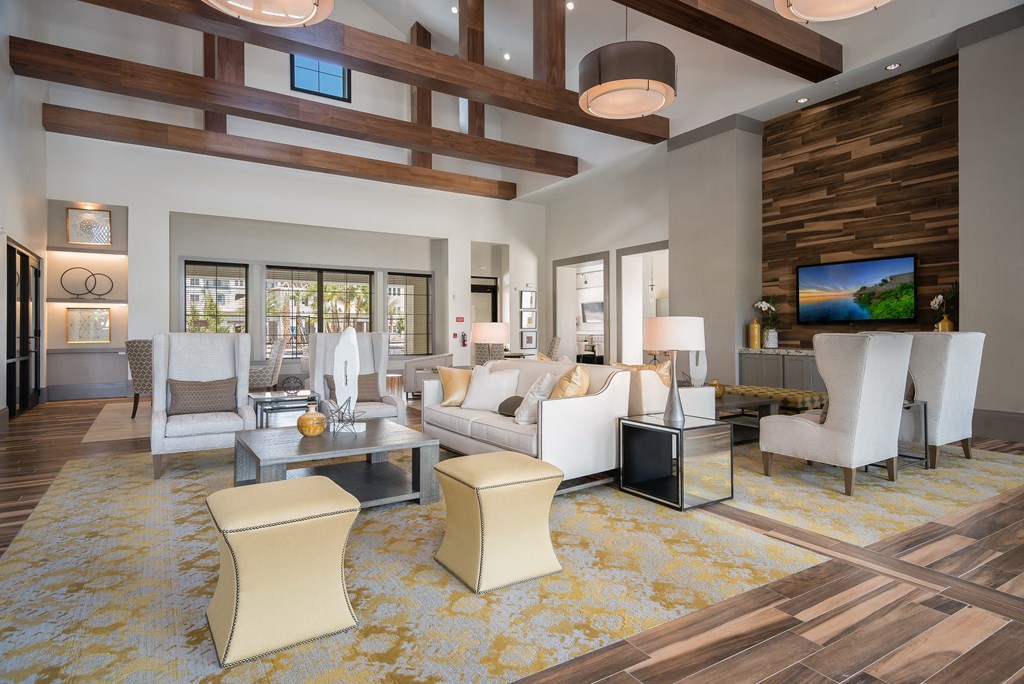 Resident clubhouse lounge area