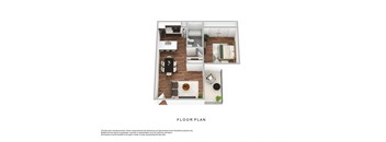 A floor plan of a house with a kitchen, living room, dining room, and bedrooms.