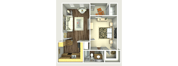 A1 floorplan - one bedroom one bath