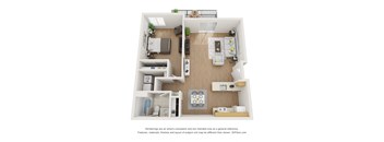 A1 floorplan - one bed one bath