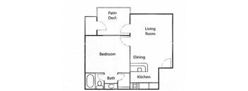 a floor plan of a house with a bedroom and a living room