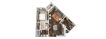 A1 Floorplan - one bed one bath