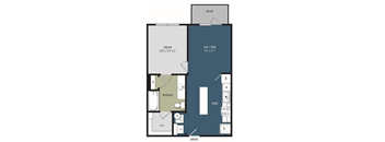 a floor plan of a 403 sq ft floor plan with roommates