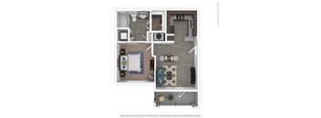 a floor plan of a 1 bedroom apartment