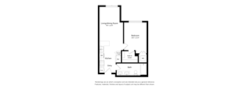 One Bedroom One Bathroom A1 Floor Plan Apartment North Scottsdale