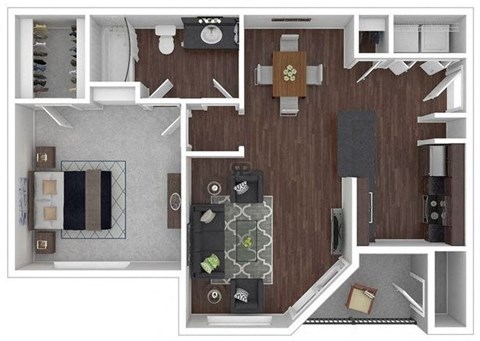 1x1 floor plan