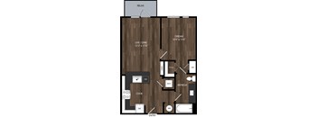 1x1 floor plan