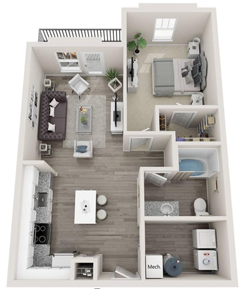 a 2 bedroom192 sq ft floor plan
