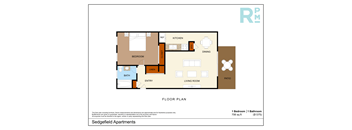 A13 1 Bedroom Floor Plan