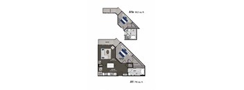 Two house floor plans are shown, one is 662 square feet and the other is 716 square feet.