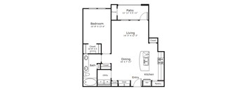 a floor plan of a bedroom apartment