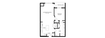 A black and white image of a floor plan for a home.