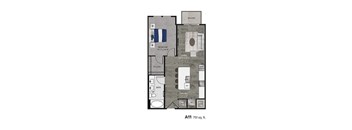 A11 751 sq. ft. floor plan of a house.