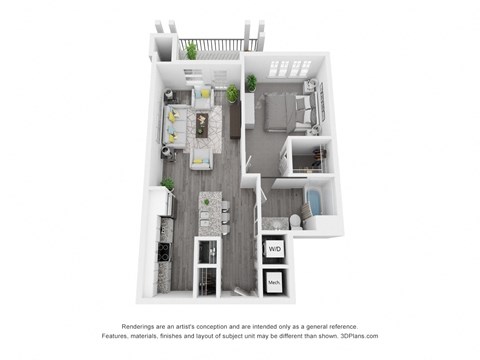 bedroom floor plan of a 2103 sq ft  apartment
