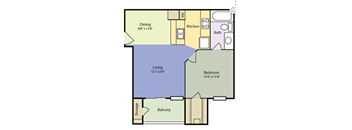 a blueprint of a floor plan of a living room and a kitchen