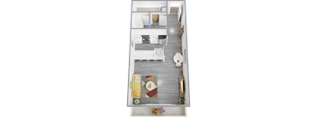 a floor plan of a one bedroom apartment